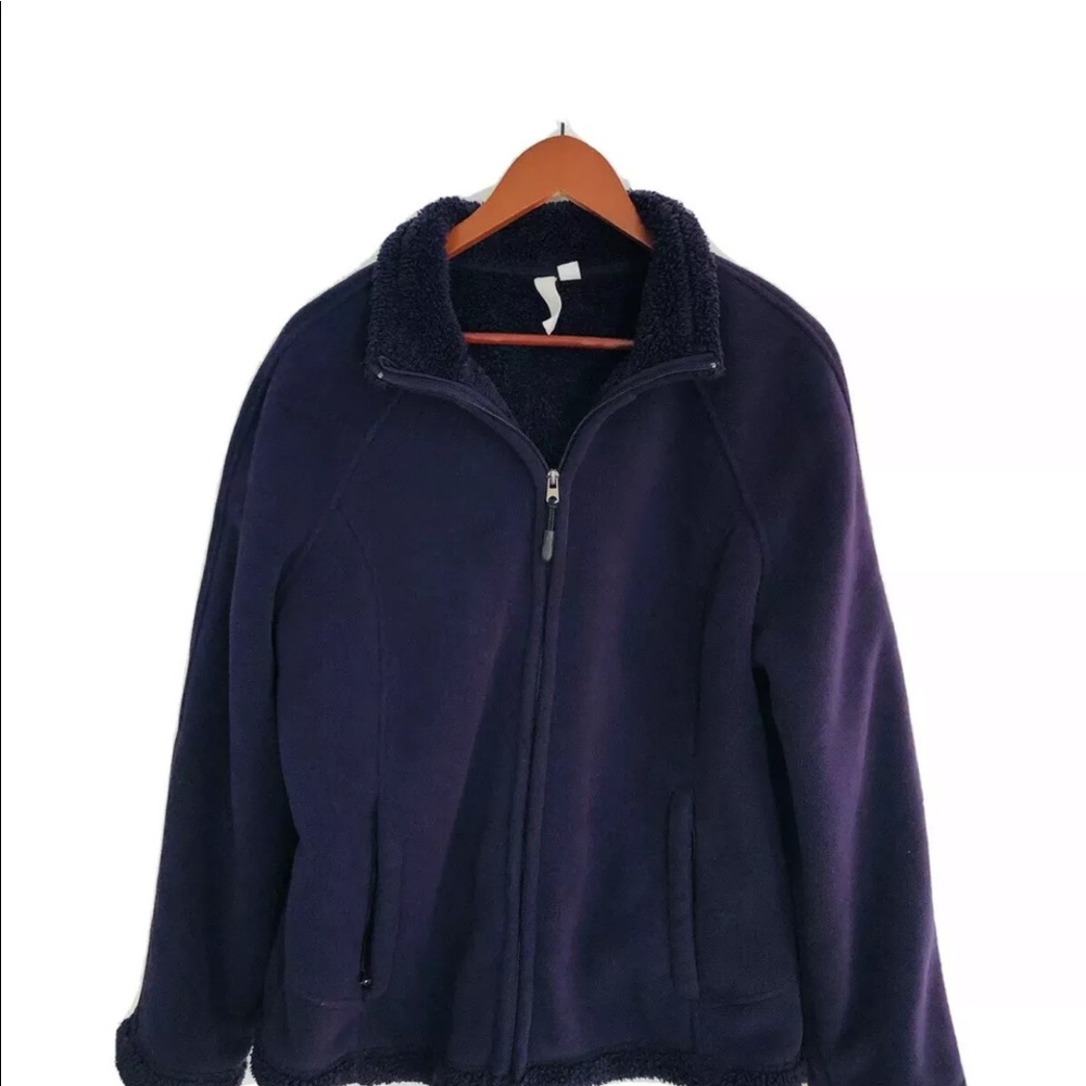 Green Tea fuzzy Sherpa lined zip fleece jacket - Picture 13 of 13